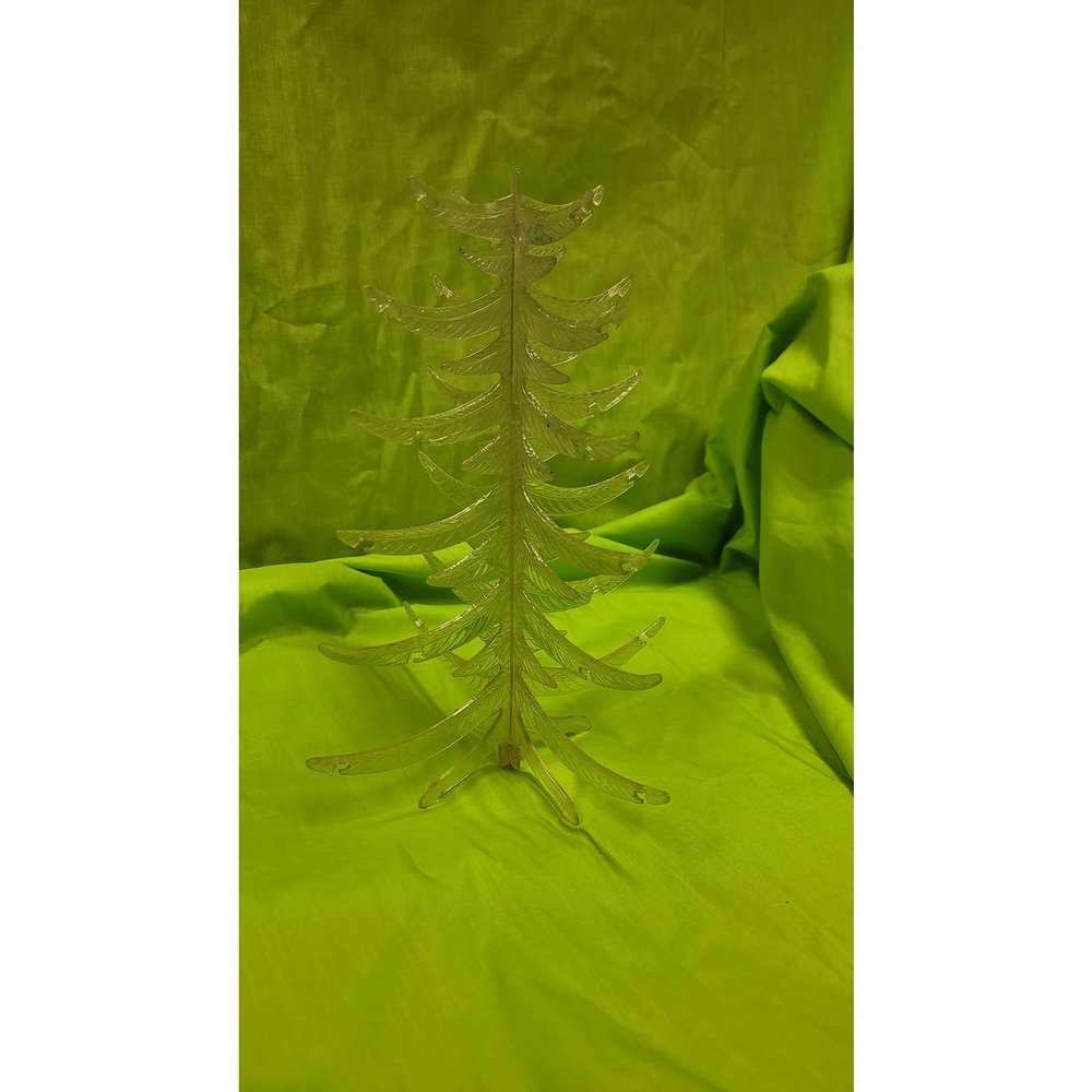 vintage plastic clear Christmas tree ornament stand